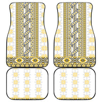 Ukraine Car Mats Traditional Braided Rope Belt Yellow Folk Pattern
