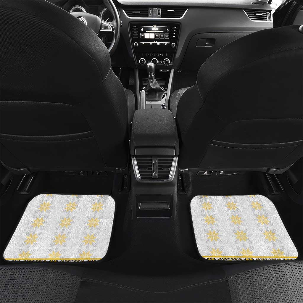 Ukraine Car Mats Traditional Braided Rope Belt Yellow Folk Pattern