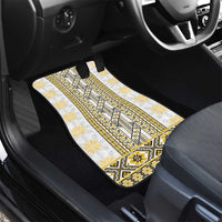 Ukraine Car Mats Traditional Braided Rope Belt Yellow Folk Pattern
