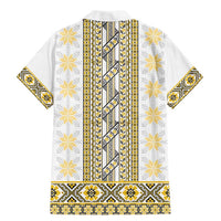 Ukraine Family Matching Mermaid Dress and Hawaiian Shirt Traditional Braided Rope Belt Yellow Folk Pattern