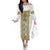 Ukraine Family Matching Off The Shoulder Long Sleeve Dress and Hawaiian Shirt Traditional Braided Rope Belt Yellow Folk Pattern