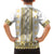 Ukraine Family Matching Off Shoulder Short Dress and Hawaiian Shirt Traditional Braided Rope Belt Yellow Folk Pattern