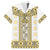 Ukraine Family Matching Off Shoulder Short Dress and Hawaiian Shirt Traditional Braided Rope Belt Yellow Folk Pattern