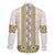 Ukraine Family Matching Off Shoulder Short Dress and Hawaiian Shirt Traditional Braided Rope Belt Yellow Folk Pattern