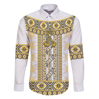 Ukraine Family Matching Short Sleeve Bodycon Dress and Hawaiian Shirt Traditional Braided Rope Belt Yellow Folk Pattern