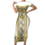 Ukraine Family Matching Short Sleeve Bodycon Dress and Hawaiian Shirt Traditional Braided Rope Belt Yellow Folk Pattern
