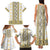 Ukraine Family Matching Tank Maxi Dress and Hawaiian Shirt Traditional Braided Rope Belt Yellow Folk Pattern