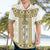 Ukraine Hawaiian Shirt Traditional Braided Rope Belt Yellow Folk Pattern