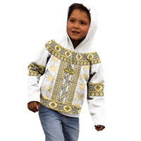 Ukraine Kid Hoodie Traditional Braided Rope Belt Yellow Folk Pattern