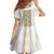 Ukraine Kid Short Sleeve Dress Traditional Braided Rope Belt Yellow Folk Pattern