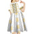 Ukraine Kid Short Sleeve Dress Traditional Braided Rope Belt Yellow Folk Pattern