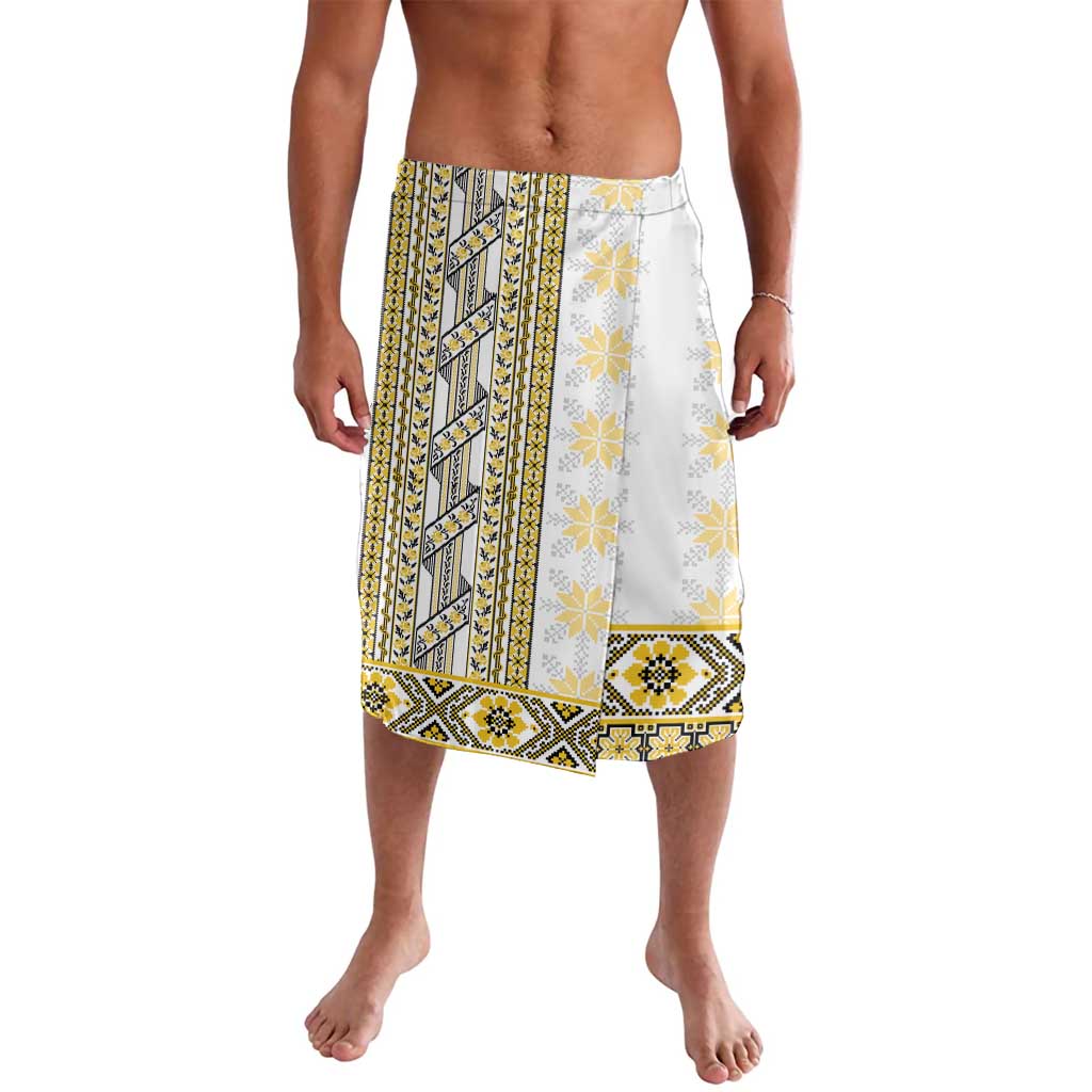 Ukraine Lavalava Traditional Braided Rope Belt Yellow Folk Pattern