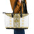 Ukraine Leather Tote Bag Traditional Braided Rope Belt Yellow Folk Pattern