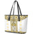 Ukraine Leather Tote Bag Traditional Braided Rope Belt Yellow Folk Pattern