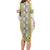 Ukraine Long Sleeve Bodycon Dress Traditional Braided Rope Belt Yellow Folk Pattern