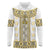 Ukraine Long Sleeve Polo Shirt Traditional Braided Rope Belt Yellow Folk Pattern