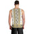 Ukraine Men Tank Top Traditional Braided Rope Belt Yellow Folk Pattern