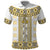 Ukraine Polo Shirt Traditional Braided Rope Belt Yellow Folk Pattern