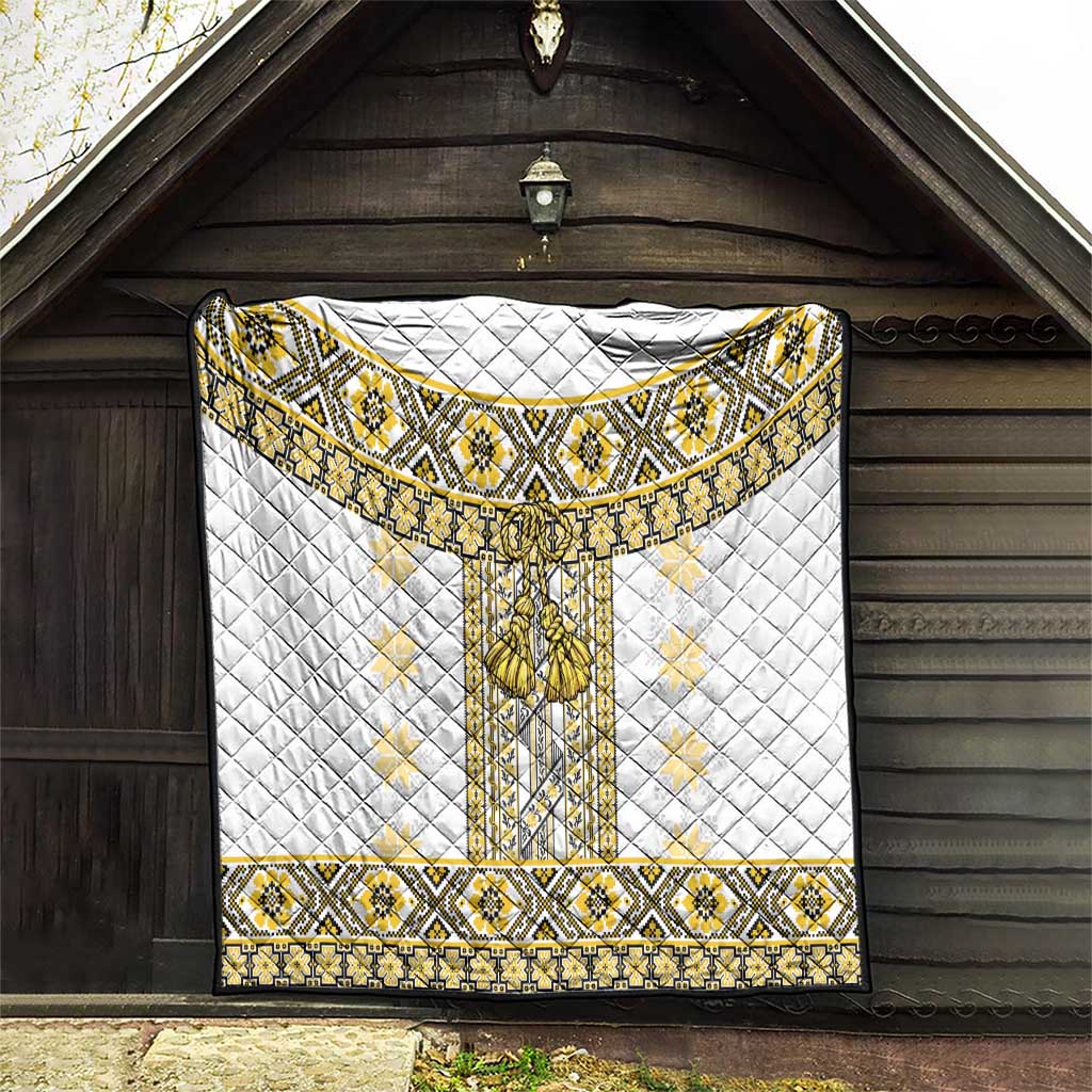 Ukraine Quilt Traditional Braided Rope Belt Yellow Folk Pattern