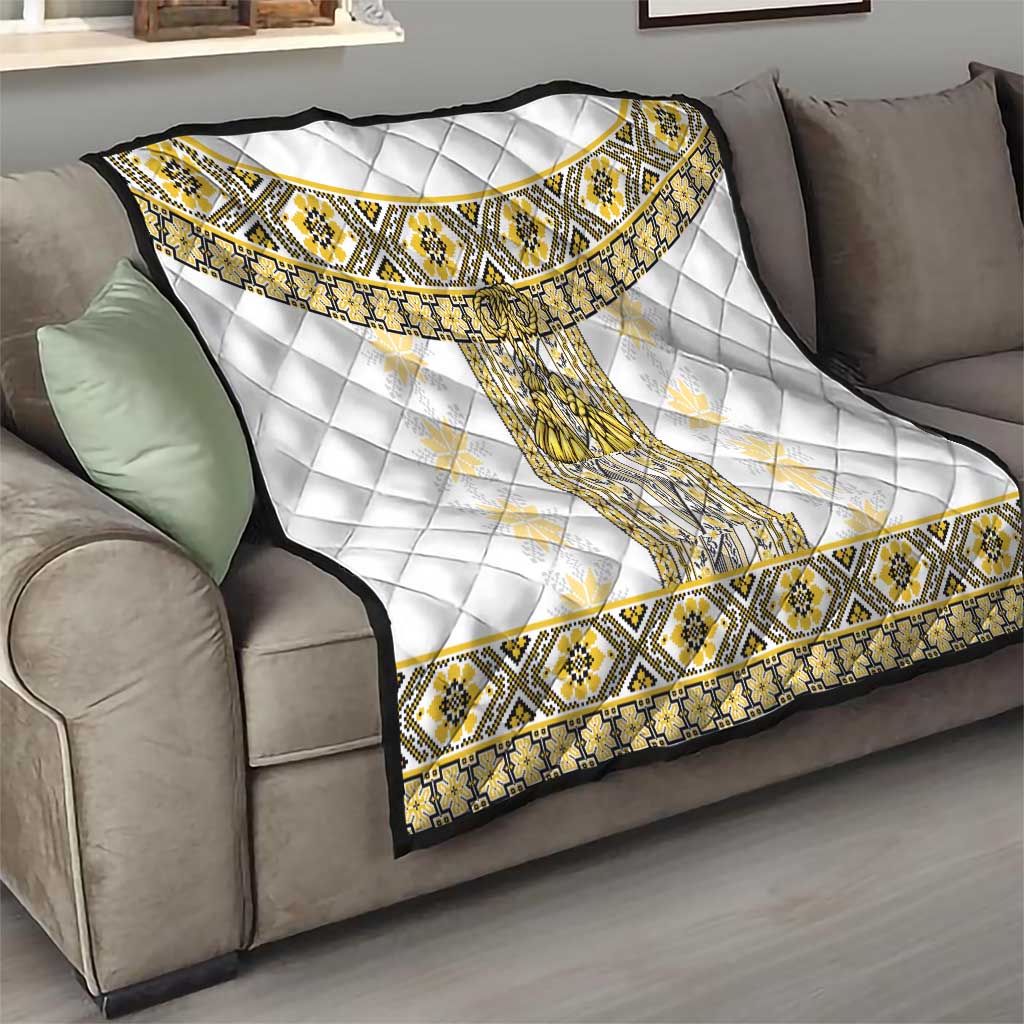 Ukraine Quilt Traditional Braided Rope Belt Yellow Folk Pattern