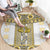 Ukraine Round Carpet Traditional Braided Rope Belt Yellow Folk Pattern