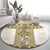 Ukraine Round Carpet Traditional Braided Rope Belt Yellow Folk Pattern