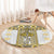 Ukraine Round Carpet Traditional Braided Rope Belt Yellow Folk Pattern