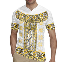 Ukraine Rugby Jersey Traditional Braided Rope Belt Yellow Folk Pattern