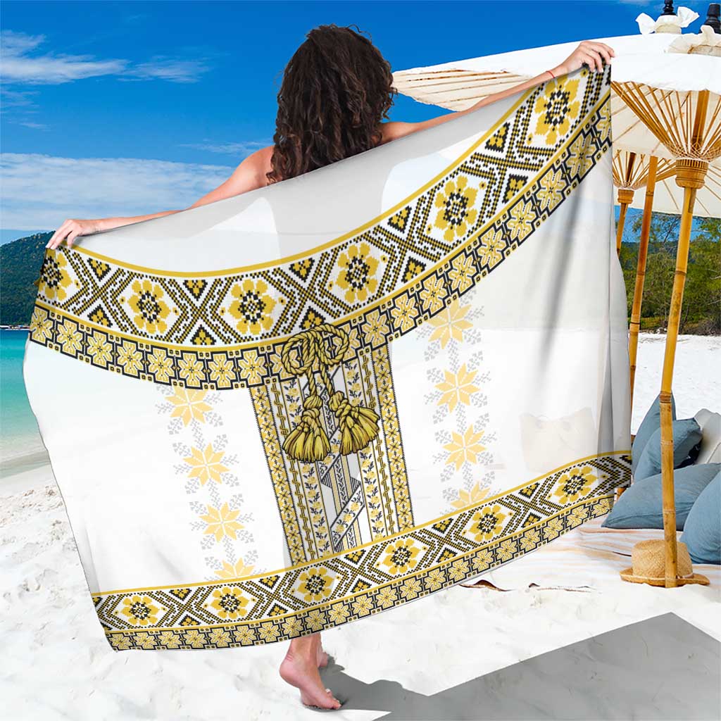 Ukraine Sarong Traditional Braided Rope Belt Yellow Folk Pattern