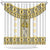 Ukraine Shower Curtain Traditional Braided Rope Belt Yellow Folk Pattern