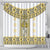 Ukraine Shower Curtain Traditional Braided Rope Belt Yellow Folk Pattern