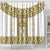 Ukraine Shower Curtain Traditional Braided Rope Belt Yellow Folk Pattern