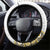 Ukraine Steering Wheel Cover Traditional Braided Rope Belt Yellow Folk Pattern