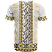 Ukraine T Shirt Traditional Braided Rope Belt Yellow Folk Pattern