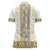 Ukraine Women Polo Shirt Traditional Braided Rope Belt Yellow Folk Pattern