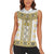 Ukraine Women Sleeveless Polo Shirt Traditional Braided Rope Belt Yellow Folk Pattern