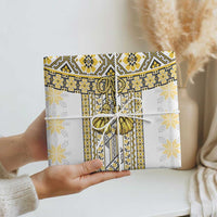 Ukraine Wrapping Paper Traditional Braided Rope Belt Yellow Folk Pattern - Wonder Print Shop