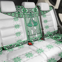 Ukraine Back Car Seat Cover Traditional Braided Rope Belt Green Folk Pattern