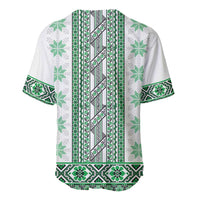 Ukraine Baseball Jersey Traditional Braided Rope Belt Green Folk Pattern
