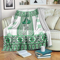 Ukraine Blanket Traditional Braided Rope Belt Green Folk Pattern