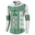 Ukraine Button Sweatshirt Traditional Braided Rope Belt Green Folk Pattern