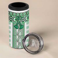 Ukraine 4 in 1 Can Cooler Tumbler Traditional Braided Rope Belt Green Folk Pattern