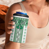 Ukraine 4 in 1 Can Cooler Tumbler Traditional Braided Rope Belt Green Folk Pattern