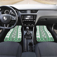 Ukraine Car Mats Traditional Braided Rope Belt Green Folk Pattern