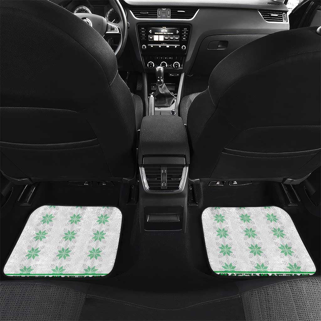 Ukraine Car Mats Traditional Braided Rope Belt Green Folk Pattern