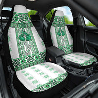 Ukraine Car Seat Cover Traditional Braided Rope Belt Green Folk Pattern