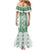 Ukraine Family Matching Mermaid Dress and Hawaiian Shirt Traditional Braided Rope Belt Green Folk Pattern