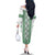 Ukraine Family Matching Off The Shoulder Long Sleeve Dress and Hawaiian Shirt Traditional Braided Rope Belt Green Folk Pattern