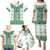 Ukraine Family Matching Puletasi and Hawaiian Shirt Traditional Braided Rope Belt Green Folk Pattern