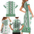 Ukraine Family Matching Short Sleeve Bodycon Dress and Hawaiian Shirt Traditional Braided Rope Belt Green Folk Pattern